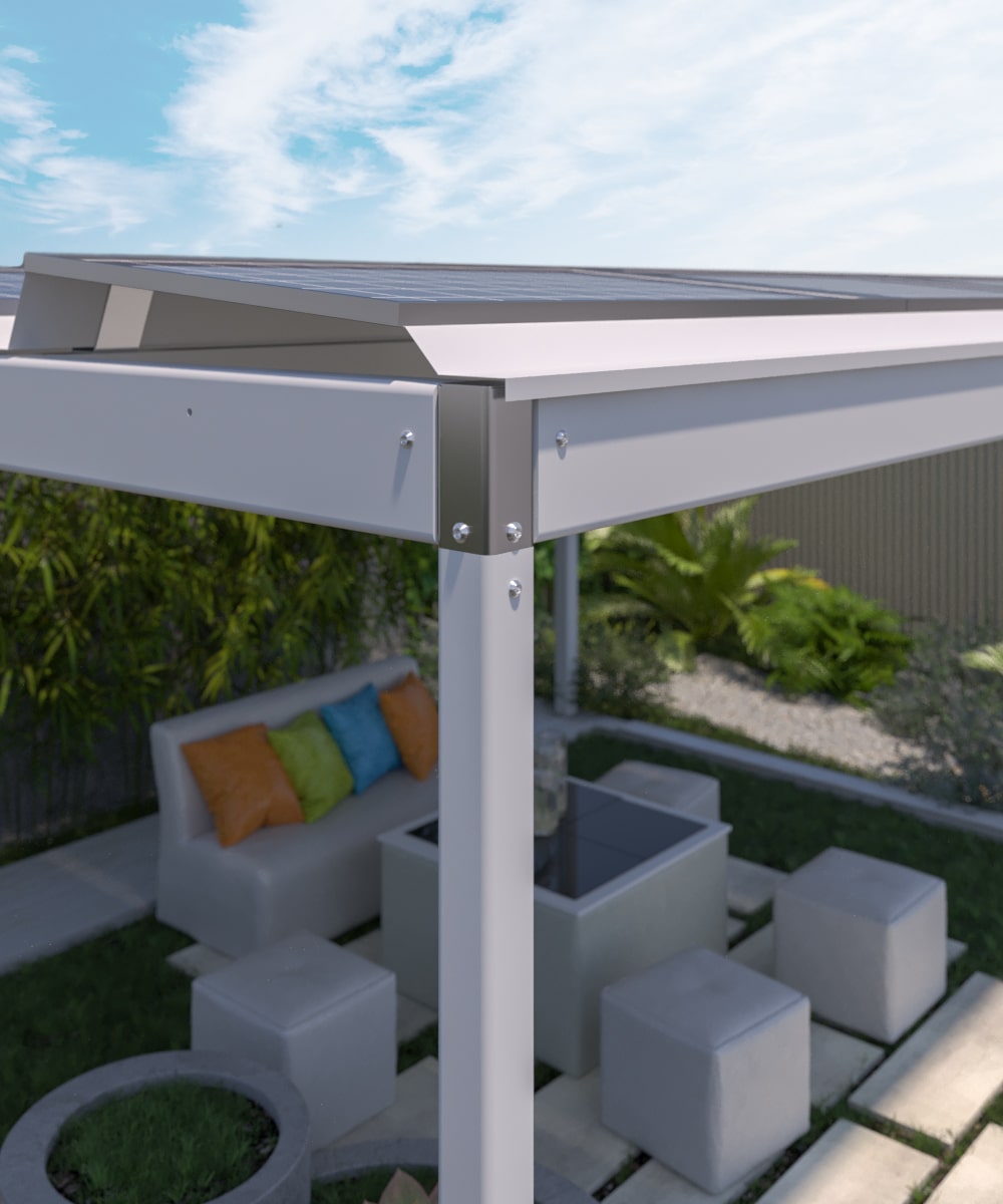 design e Rendering di prodotto pergole fotovoltaiche solaparking