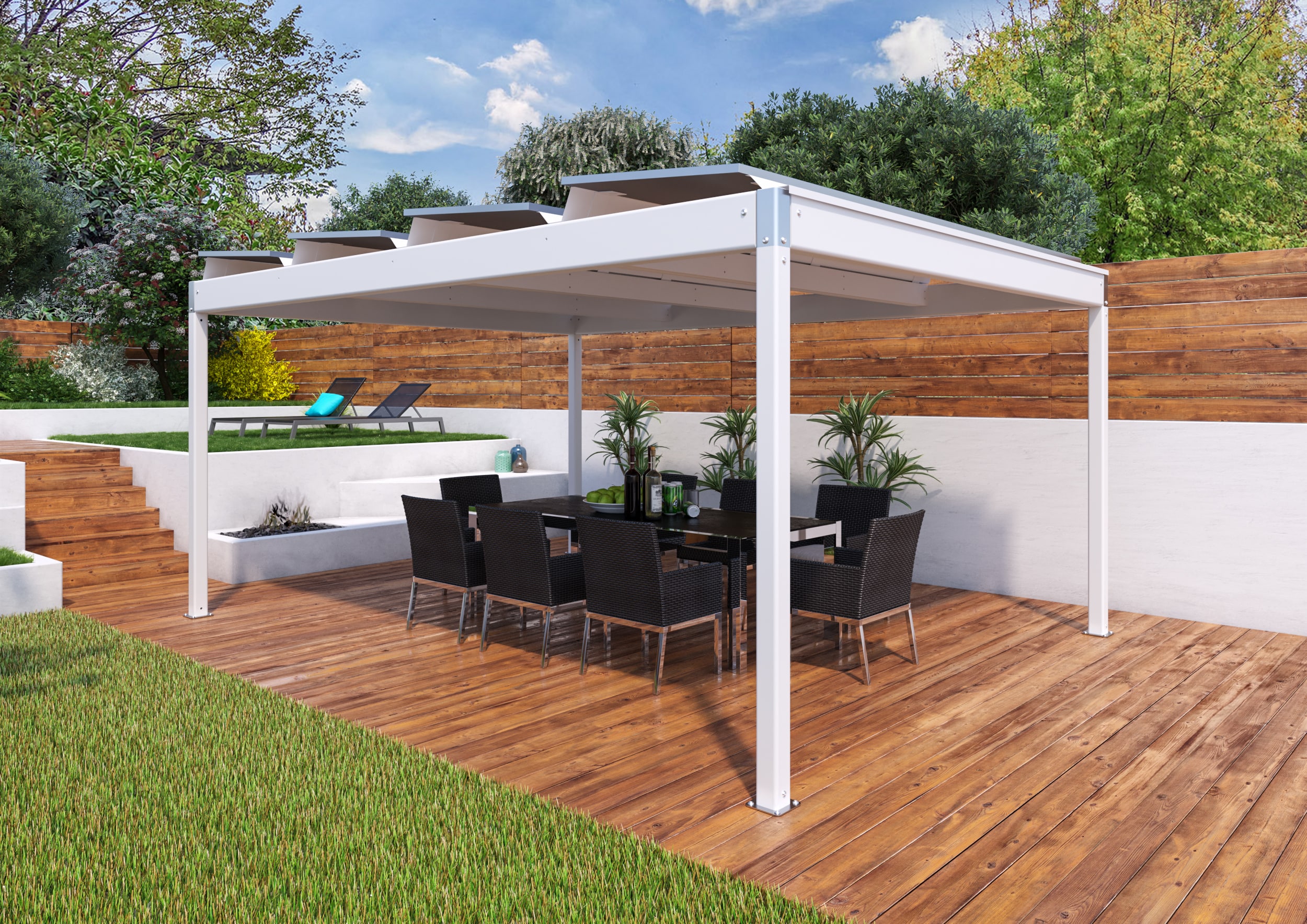 design e Rendering di prodotto pergole fotovoltaiche solaparking